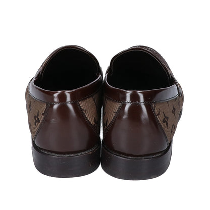 LOUIS VUITTON 23 Monogram Leather Loafers Size UK 7.5