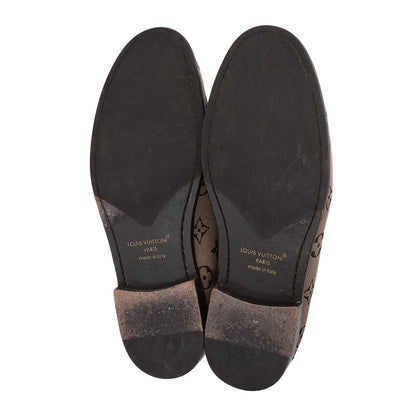 LOUIS VUITTON 23 Monogram Leather Loafers Size UK 7.5