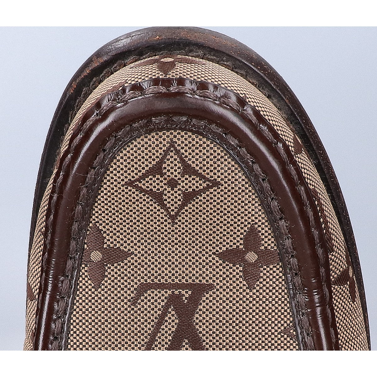 LOUIS VUITTON 23 Monogram Leather Loafers Size UK 7.5