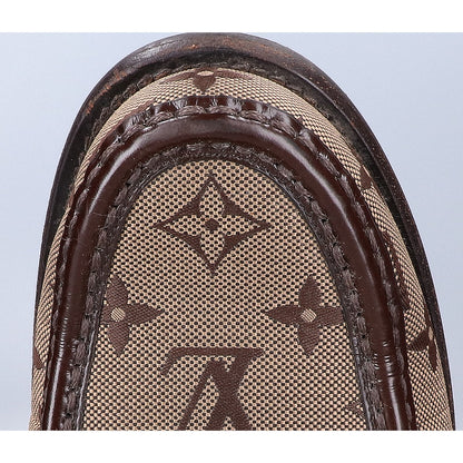 LOUIS VUITTON 23 Monogram Leather Loafers Size UK 7.5