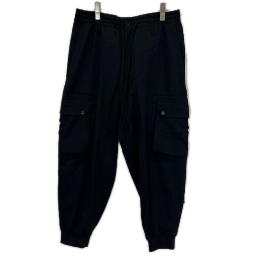 Ground Y Black Wool Gabardine Ribbed Hem Cargo Pants Size 3