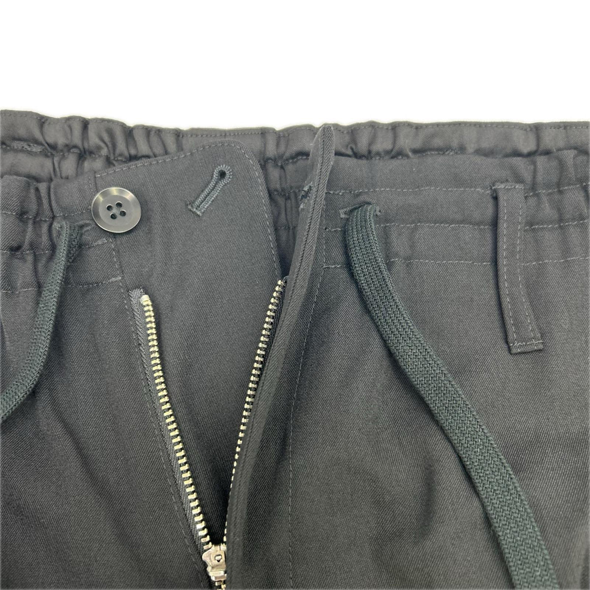 Ground Y Black Wool Gabardine Ribbed Hem Cargo Pants Size 3