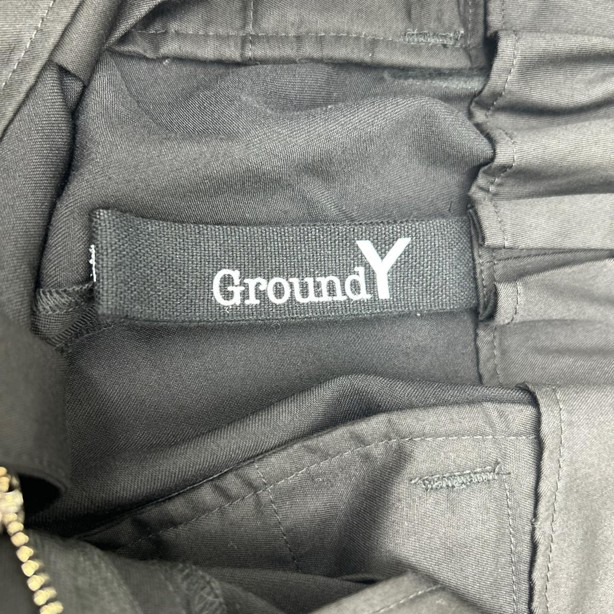 Ground Y Black Wool Gabardine Ribbed Hem Cargo Pants Size 3