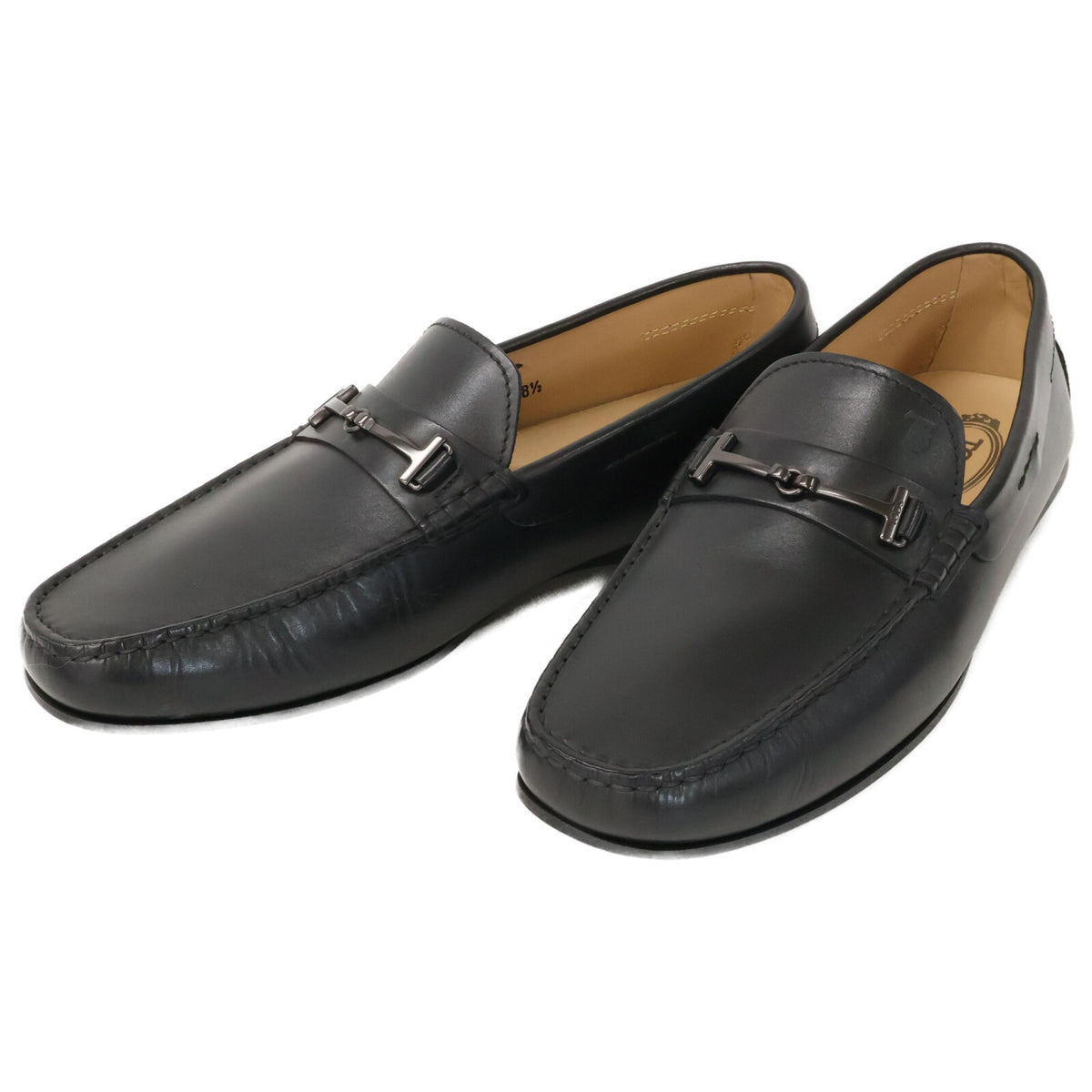 TOD'S Horsebit Driving Shoes Black Sneakers Size 8 1/2
