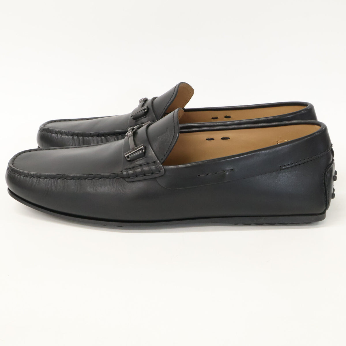 TOD'S Horsebit Driving Shoes Black Sneakers Size 8 1/2