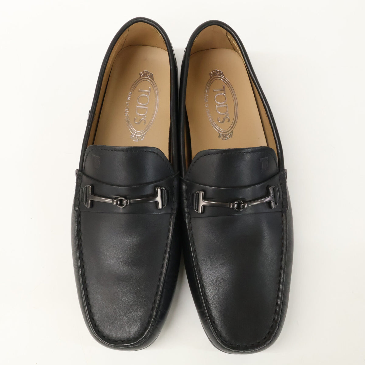 TOD'S Horsebit Driving Shoes Black Sneakers Size 8 1/2