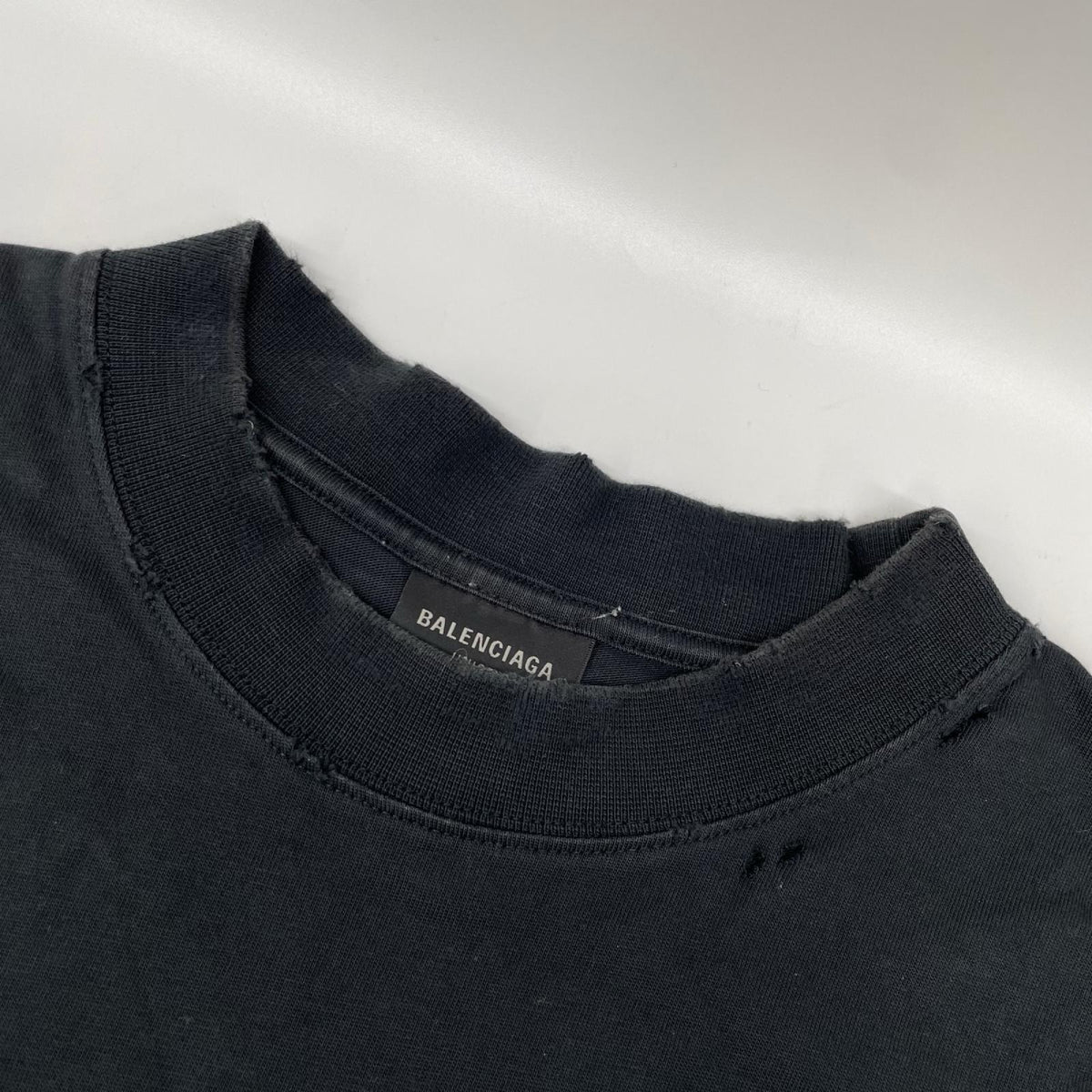 BALENCIAGA 24 TOVA9 Tape Logo T-Shirt Black Size XXS
