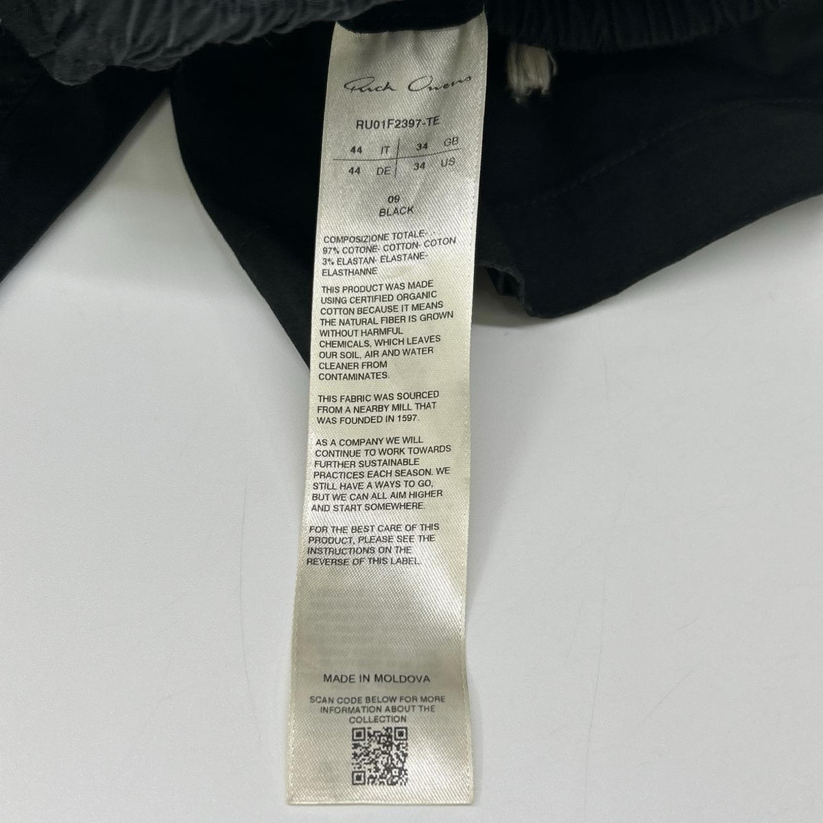 Rick Owens 26SS RU01F2397TE Boxers Shorts Black Size 44