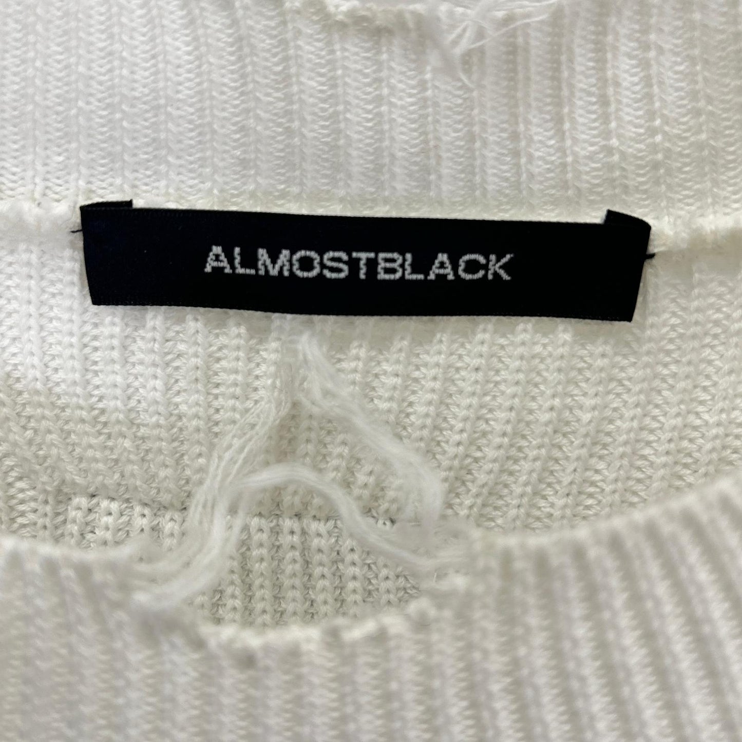 ALMOSTBLACK 21SS White Destroyed Big Rib Knit Size 1