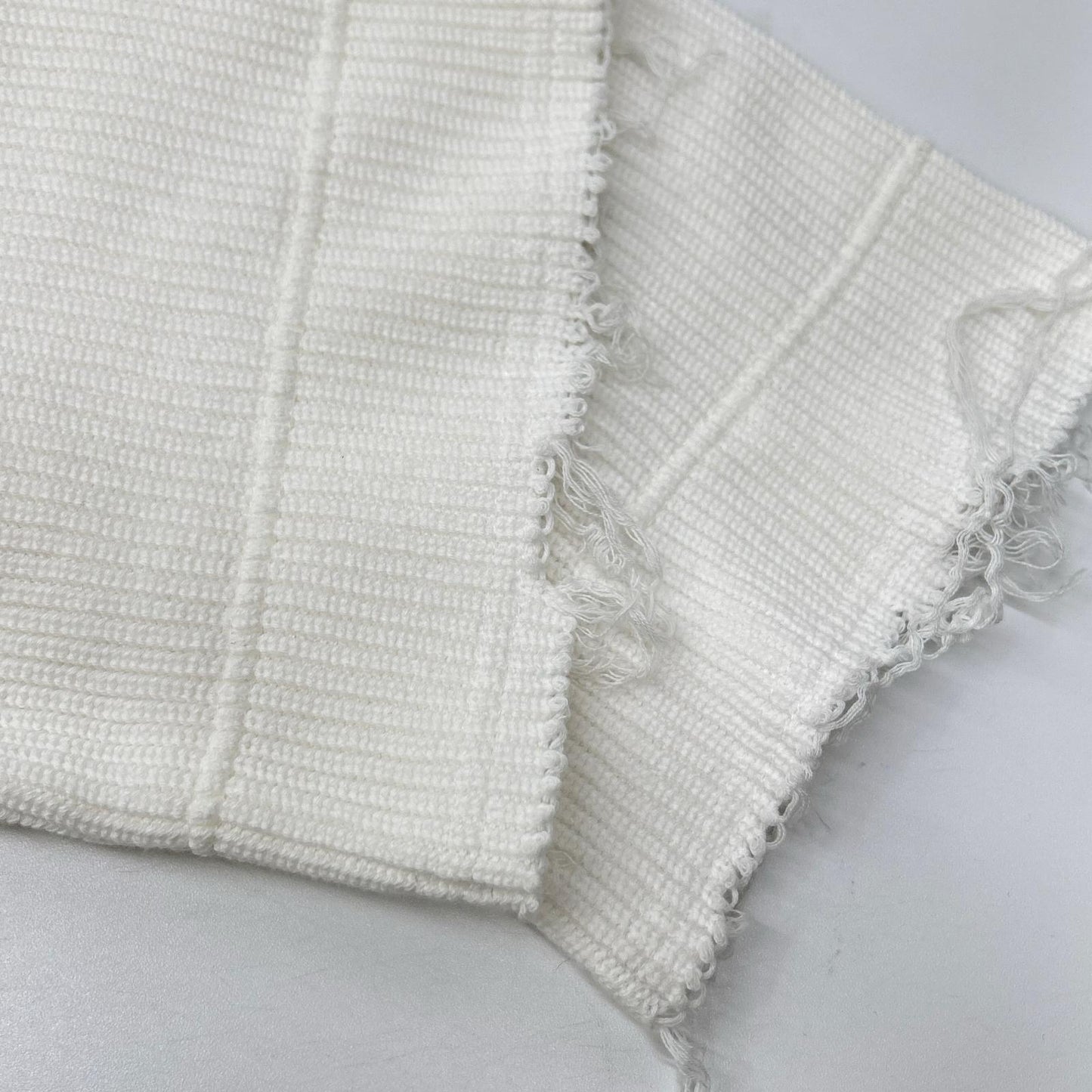 ALMOSTBLACK 21SS White Destroyed Big Rib Knit Size 1