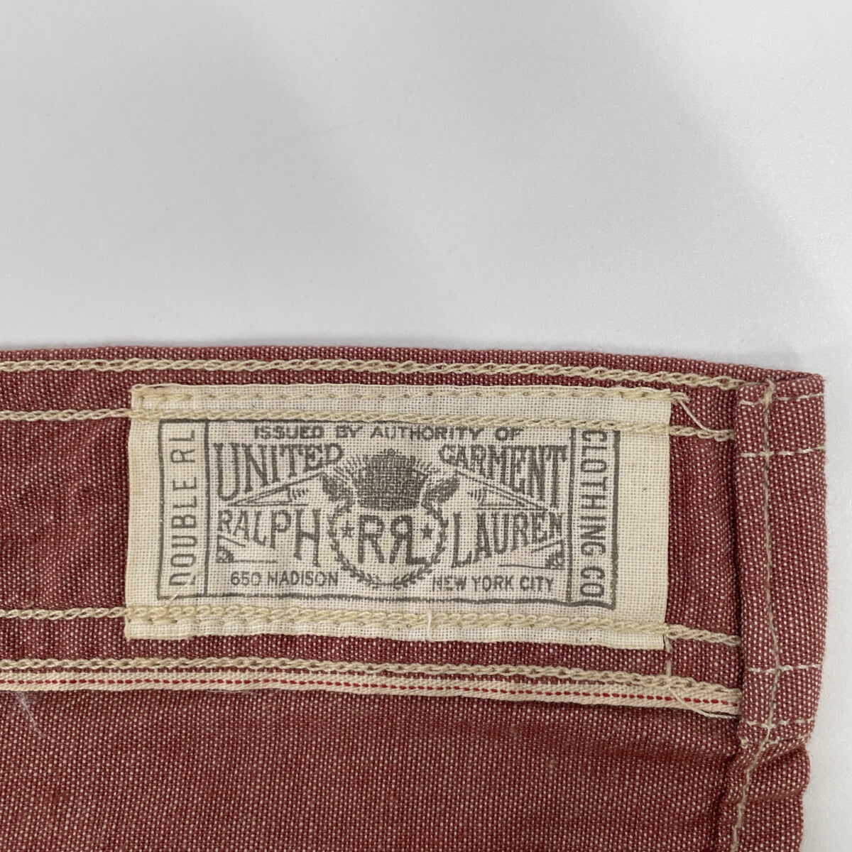 RRL 25SS Selvedge Chambray Work Shirt Red Size S