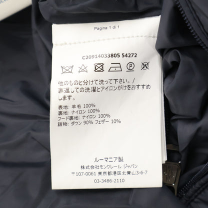 MONCLER MONTGENEVRE Wool Down Jacket Navy Size 0