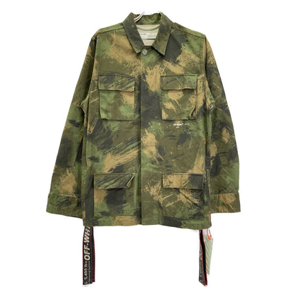 OFF-WHITE 19AW Paintbrush Camo Jacket Green Size XS
