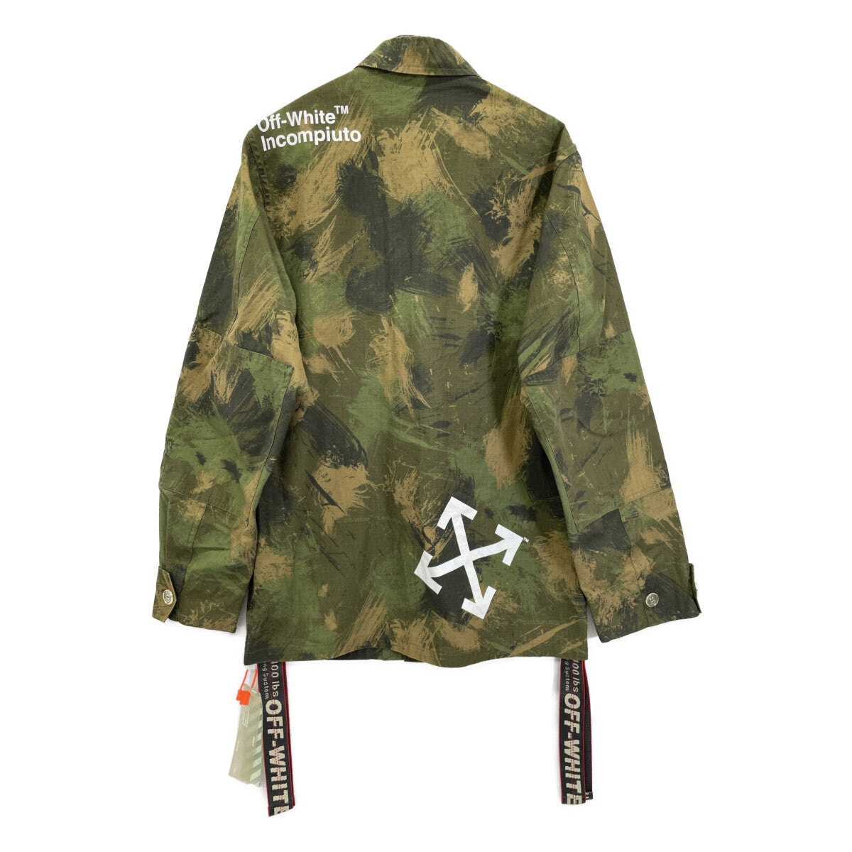 OFF-WHITE 19AW Paintbrush Camo Jacket Green Size XS