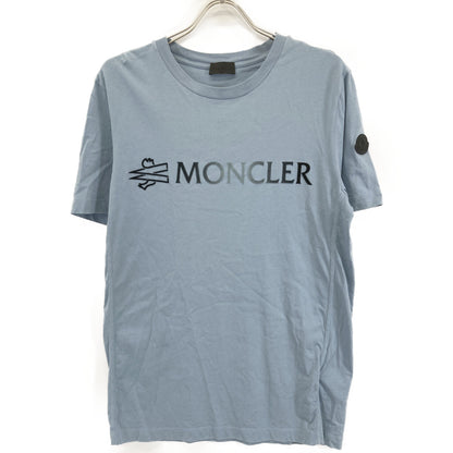 MONCLER 22 Logo Cotton T-Shirt Light Blue