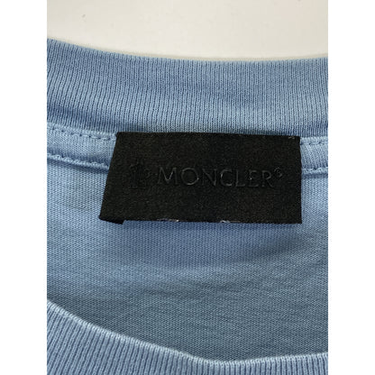 MONCLER 22 Logo Cotton T-Shirt Light Blue