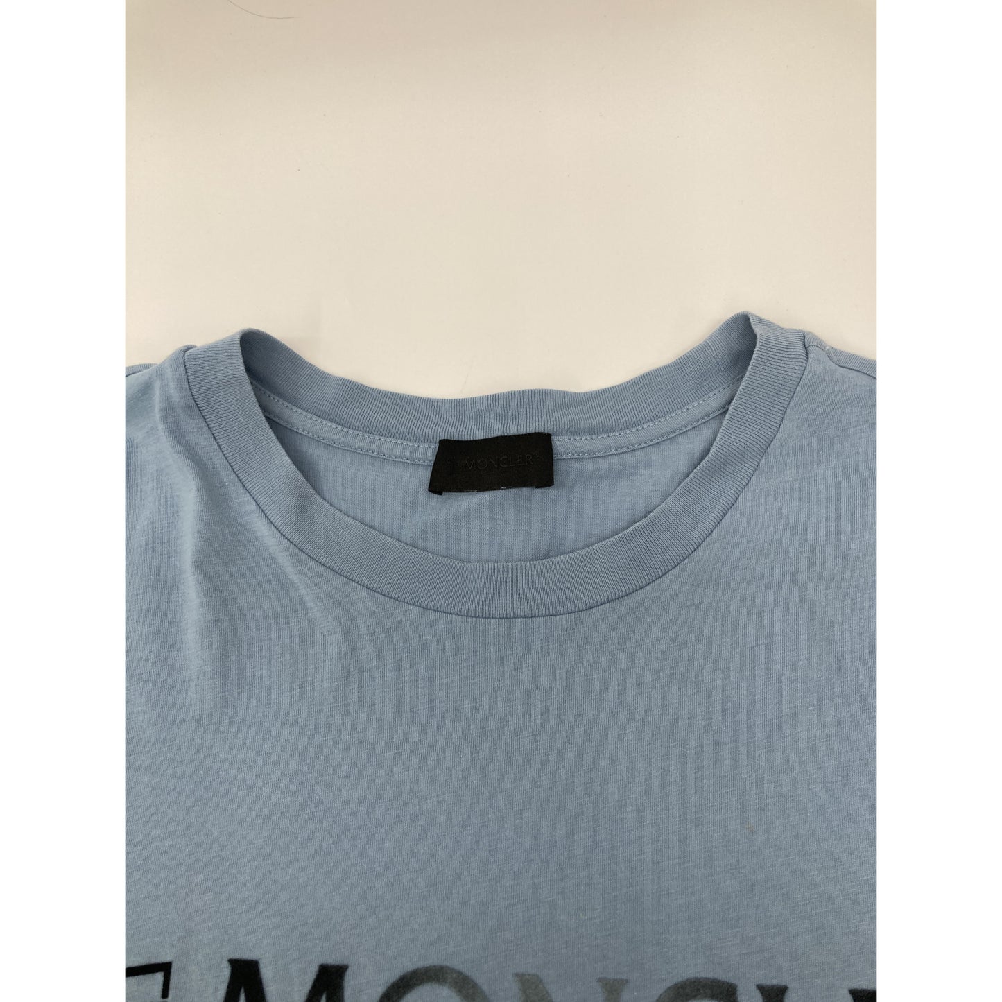 MONCLER 22 Logo Cotton T-Shirt Light Blue