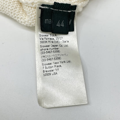 ZANONE 5 Gauge Cotton Rib Knit Cardigan White Size 44