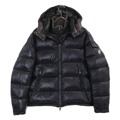 MONCLER ZIN Layered Down Jacket Removable Hood Black Size 1