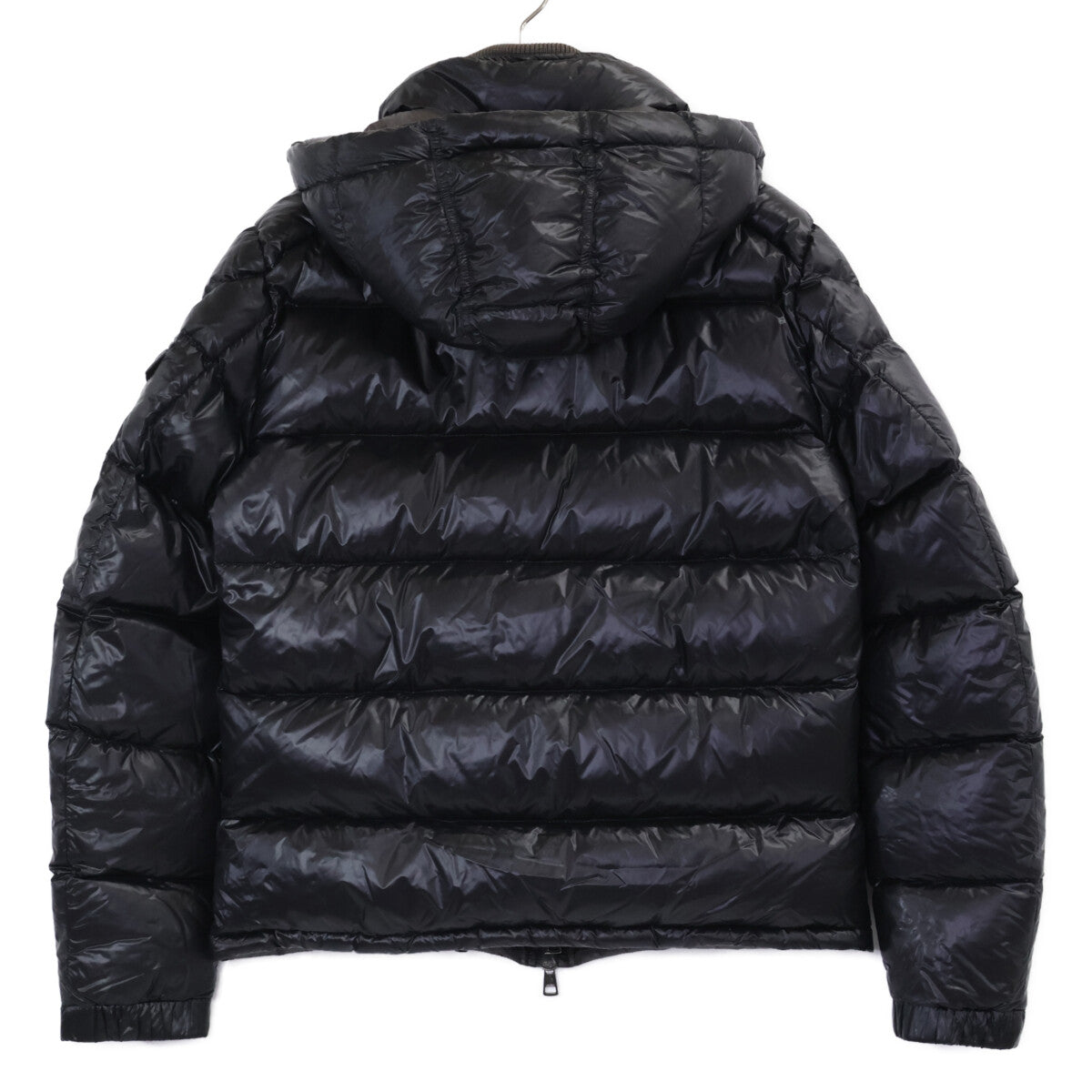 MONCLER ZIN Layered Down Jacket Removable Hood Black Size 1