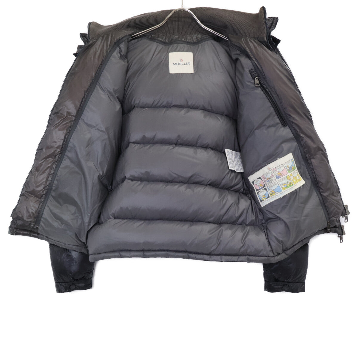 MONCLER ZIN Layered Down Jacket Removable Hood Black Size 1