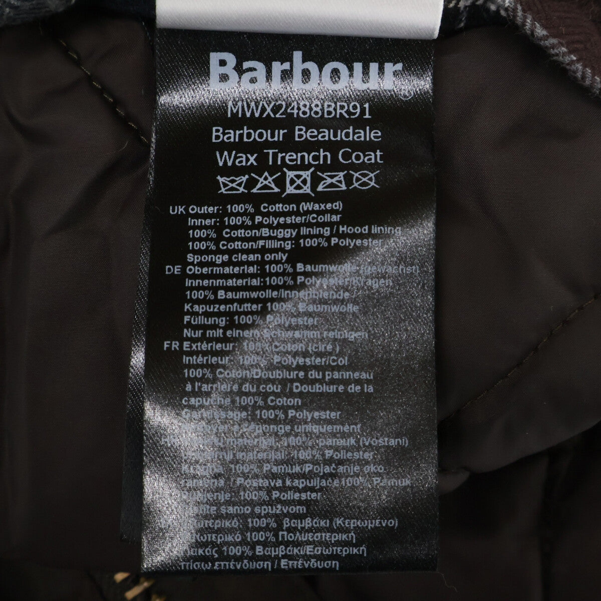 Barbour 25AW Beaudeal Waxed Trench Coat Brown Size M