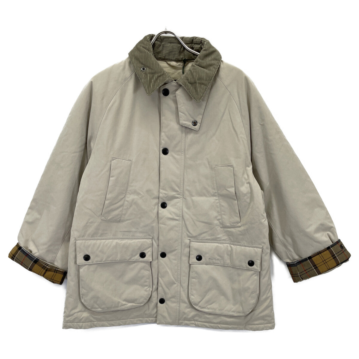 Barbour Padded Bedale Moleskin Jacket Beige Size 38