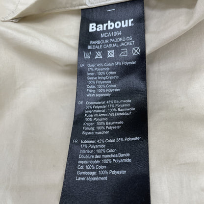 Barbour Padded Bedale Moleskin Jacket Beige Size 38
