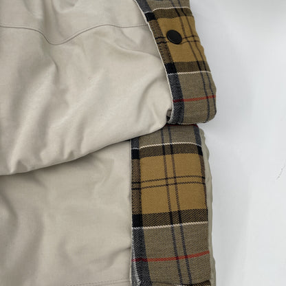 Barbour Padded Bedale Moleskin Jacket Beige Size 38