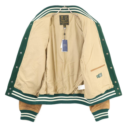 POLO RALPH LAUREN Varsity Wool Leather Jacket Green Size XXL