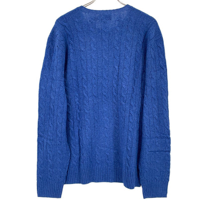 POLO RALPH LAUREN Wool Cashmere Cable Sweater Blue Size XL