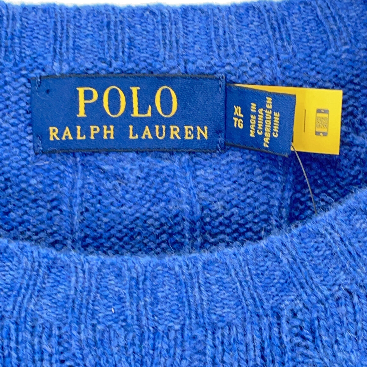 POLO RALPH LAUREN Wool Cashmere Cable Sweater Blue Size XL