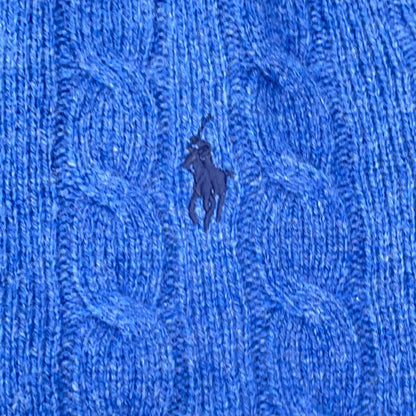 POLO RALPH LAUREN Wool Cashmere Cable Sweater Blue Size XL