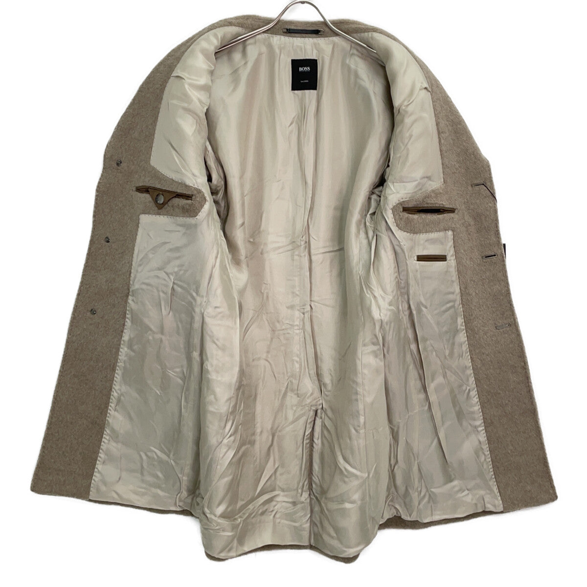 HUGOBOSS Wool Alpaca Chester Coat Beige Size 52