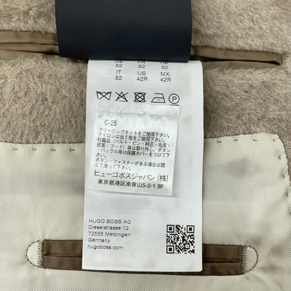 HUGOBOSS Wool Alpaca Chester Coat Beige Size 52
