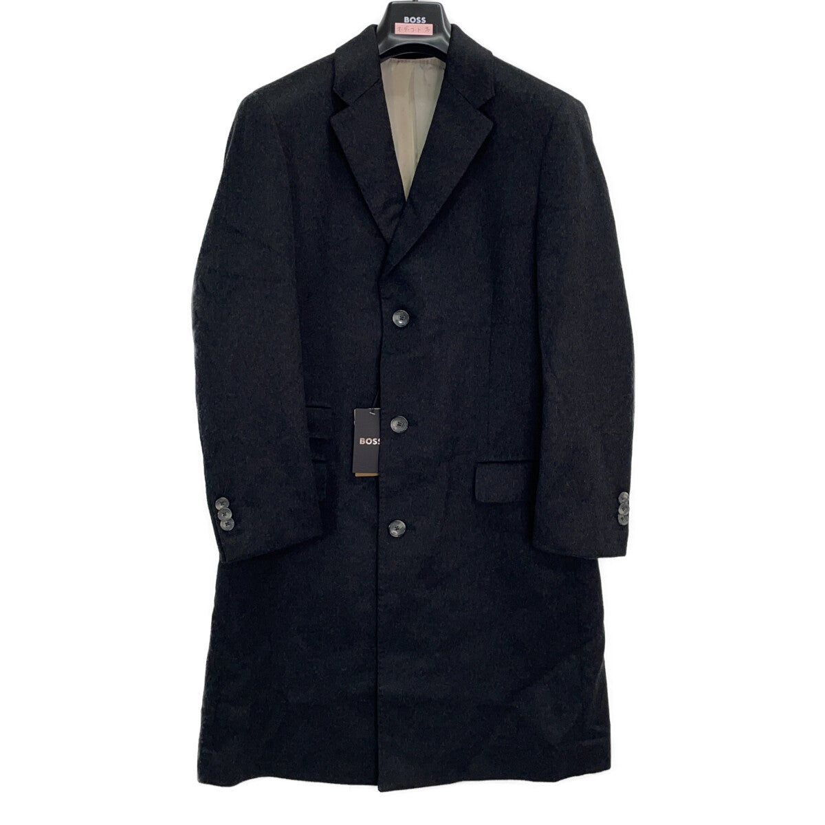 BOSS 100% Cashmere Chester Coat Gray Size