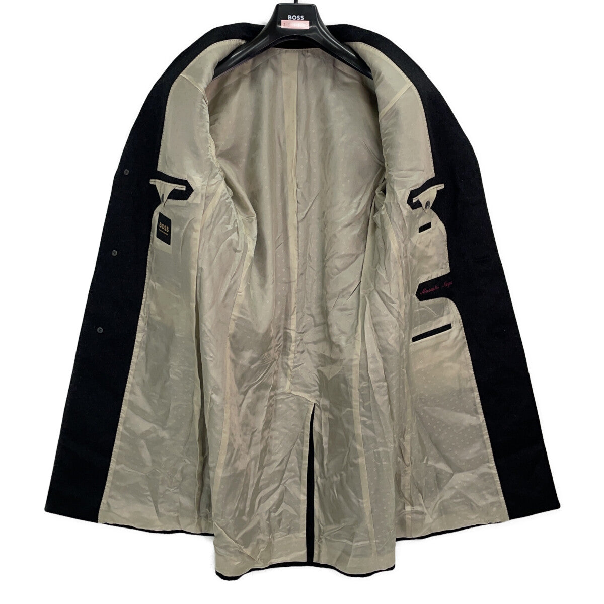 BOSS 100% Cashmere Chester Coat Gray Size