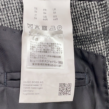 HUGOBOSS Loro Piana Windowpane Chester Coat Gray Size 54
