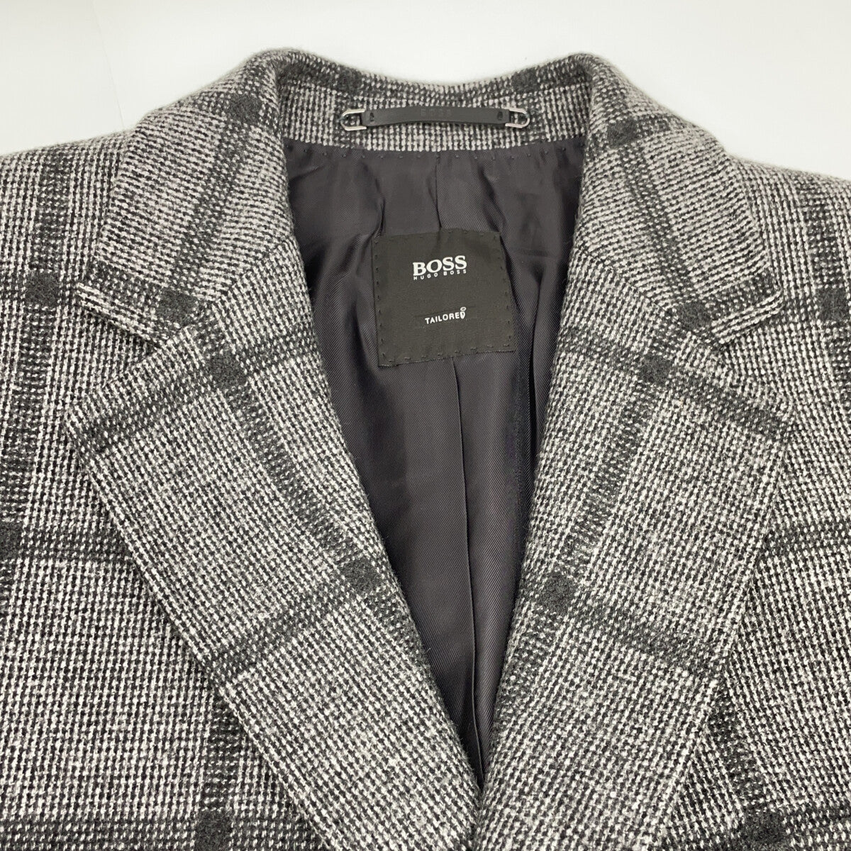 HUGOBOSS Loro Piana Windowpane Chester Coat Gray Size 54