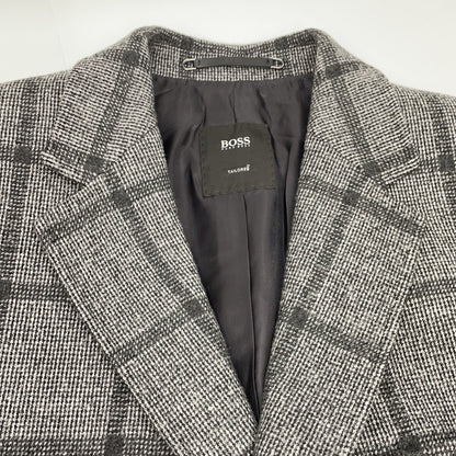 HUGOBOSS Loro Piana Windowpane Chester Coat Gray Size 54
