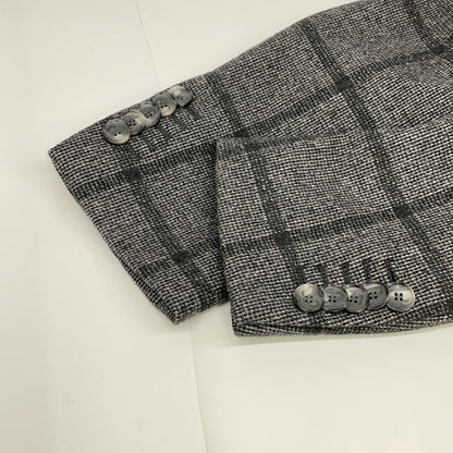 HUGOBOSS Loro Piana Windowpane Chester Coat Gray Size 54