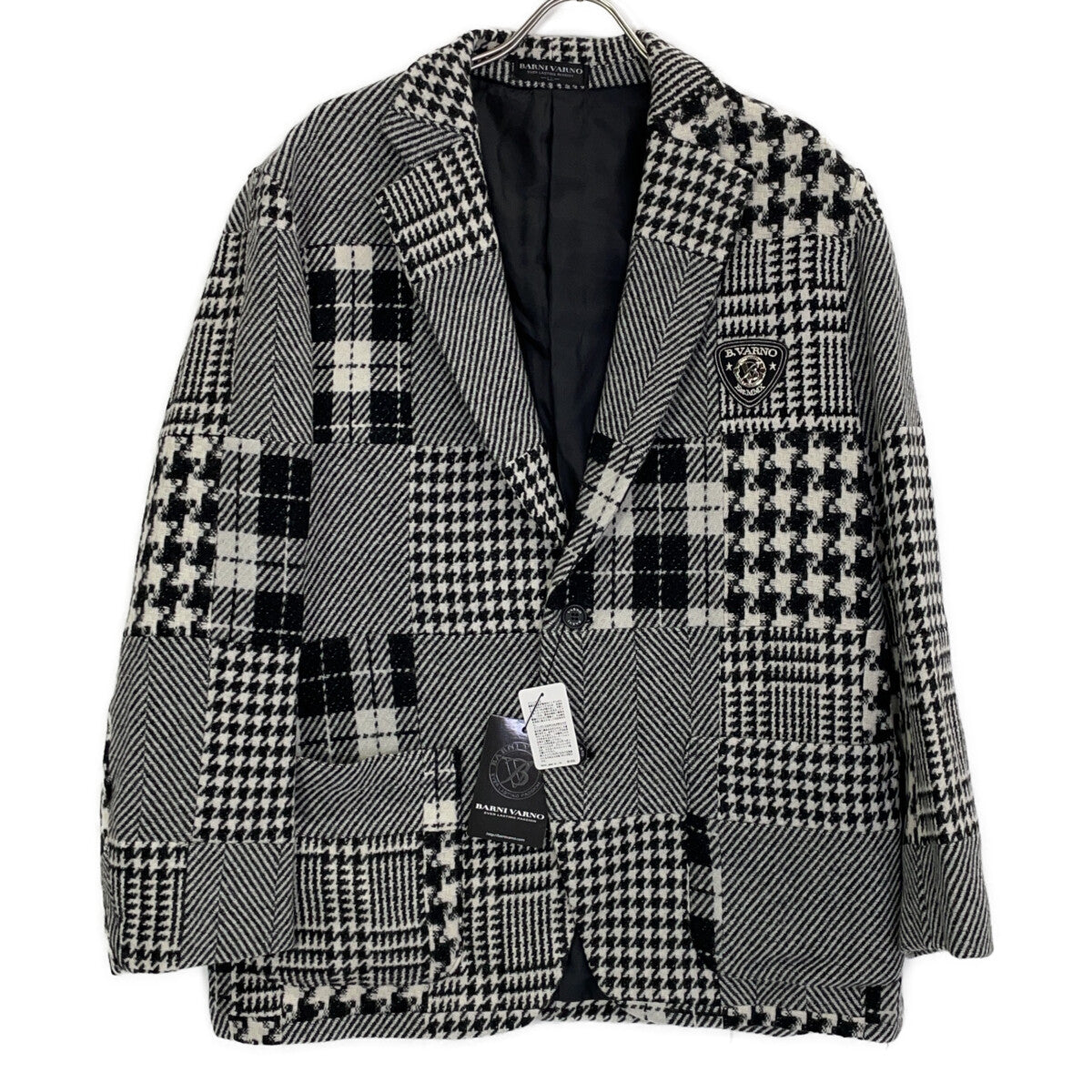 BARNI VARNO Wool Angora Jacket Black/White Size LL