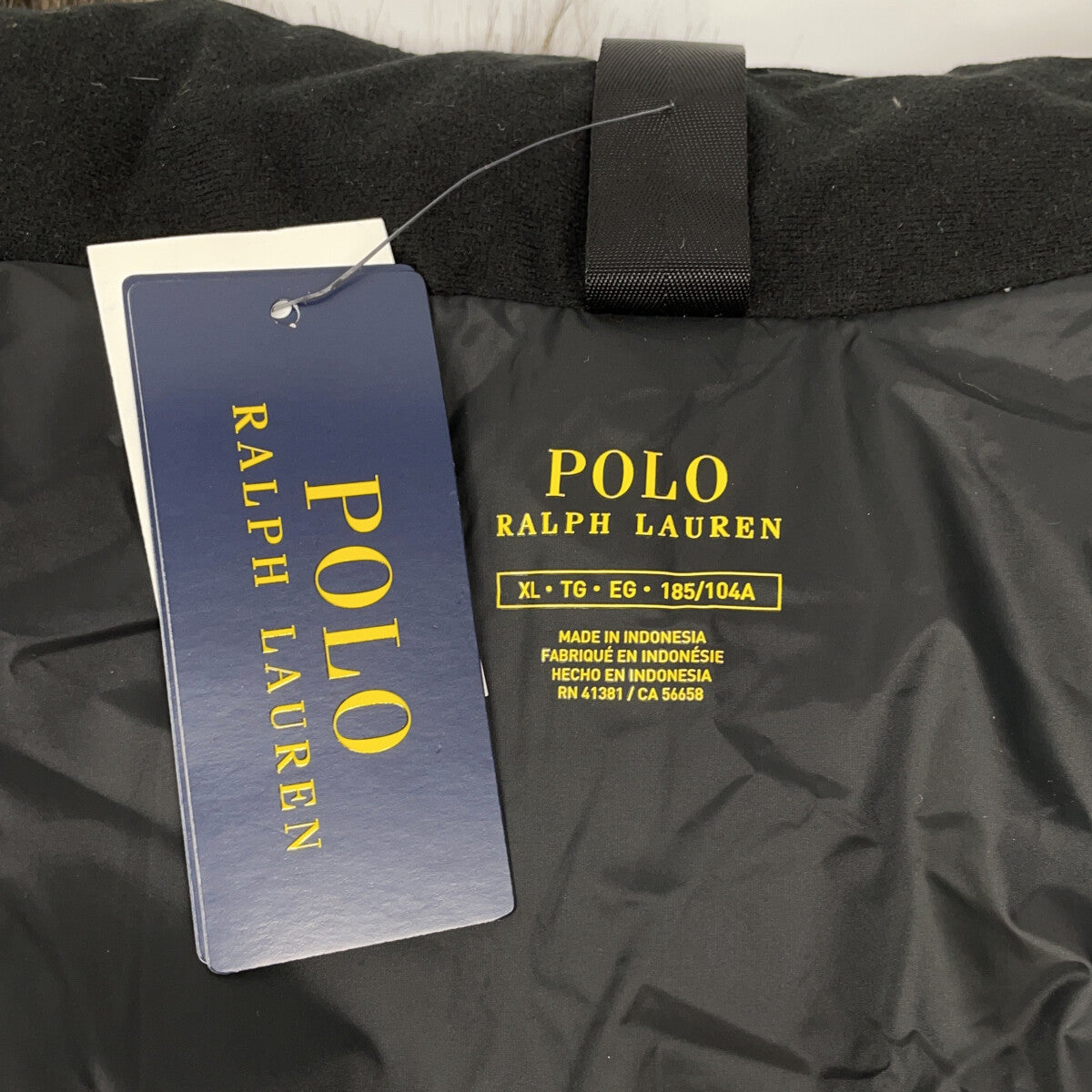 POLO RALPH LAUREN Black Fur Down Jacket Size XL