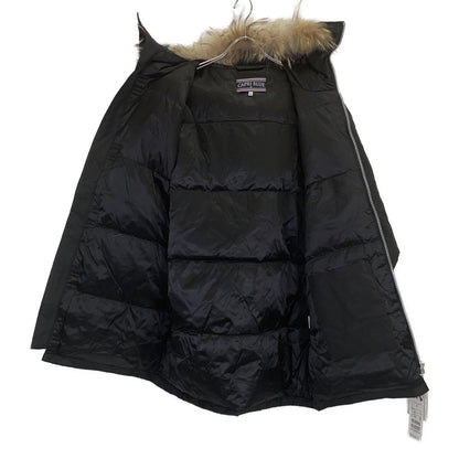 Capri Blue Black Hooded Down Jacket Size 50