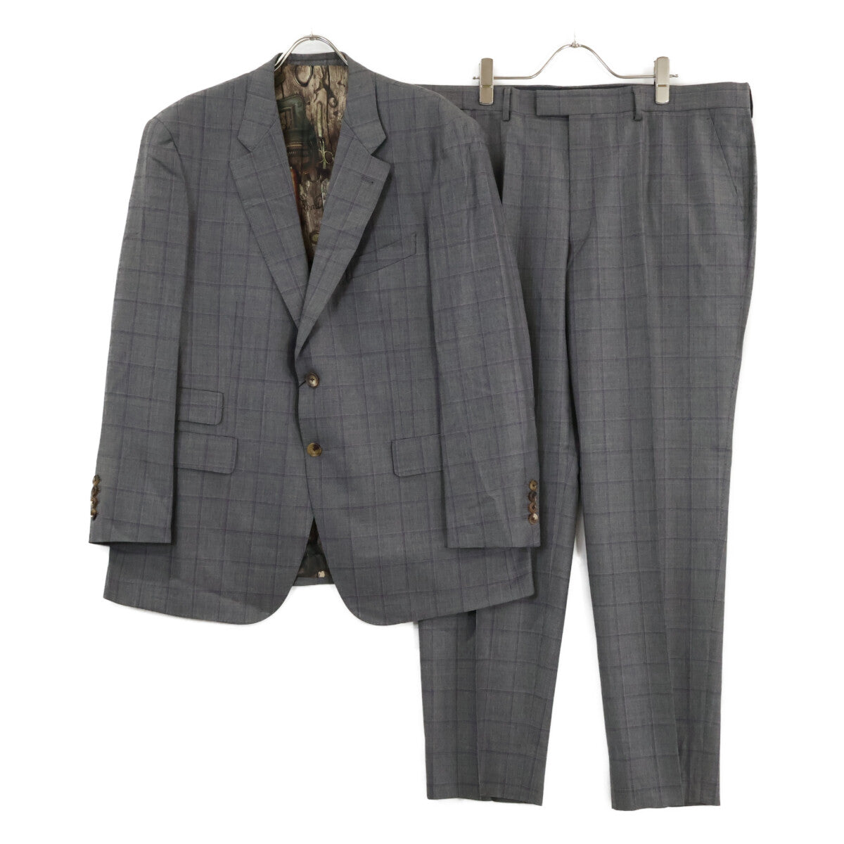 PaulSmith Gray Check 3-Piece Suit Size XL/100