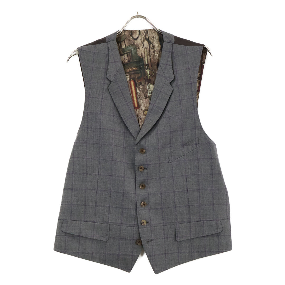 PaulSmith Gray Check 3-Piece Suit Size XL/100