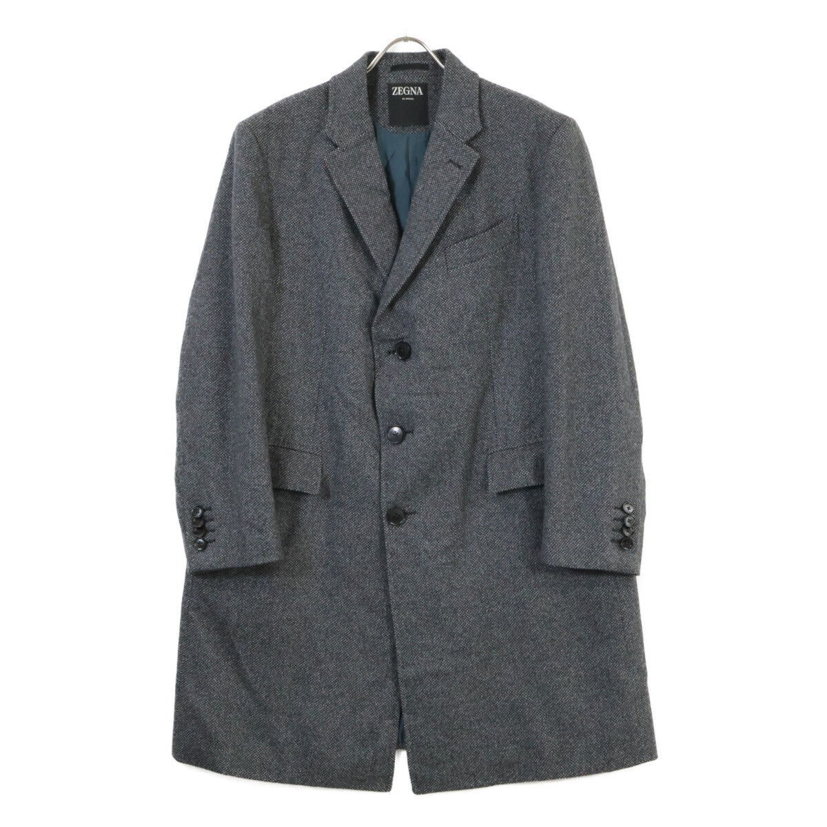 Zegna Gray Cashmere Wool Chesterfield Coat Size 54