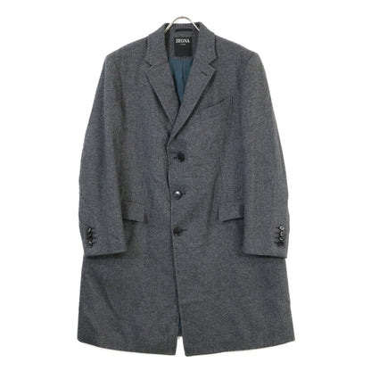 Zegna Gray Cashmere Wool Chesterfield Coat Size 54