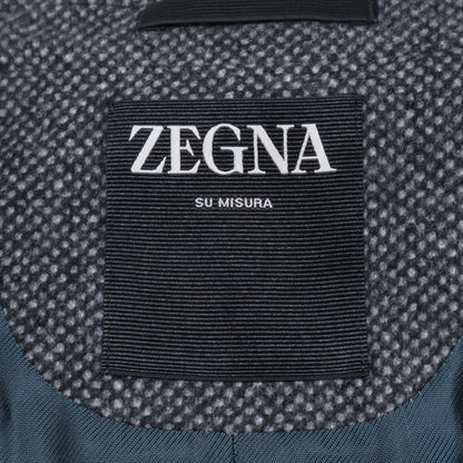 Zegna Gray Cashmere Wool Chesterfield Coat Size 54