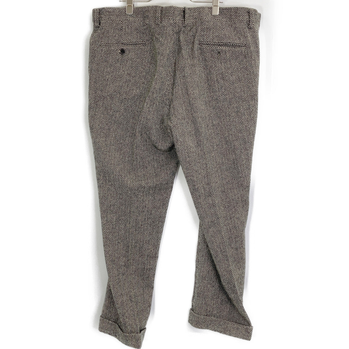 POLO RALPH LAUREN Beige Herringbone Wool Pants
